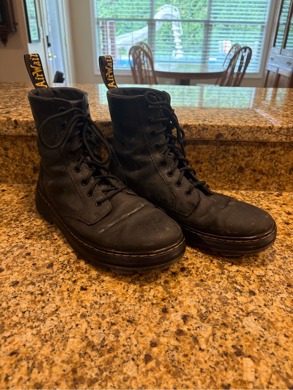 Dr. Martens Combs Black Leather Combat Boots Size 10 Mens 11 Women’s